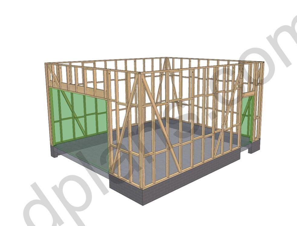 19' 8" x 23' Garage Plans with 10' Height | Tall Ceiling Garage Blueprint PDF