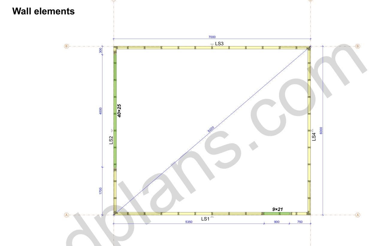 19' 8" x 23' Garage Plans with 10' Height | Tall Ceiling Garage Blueprint PDF