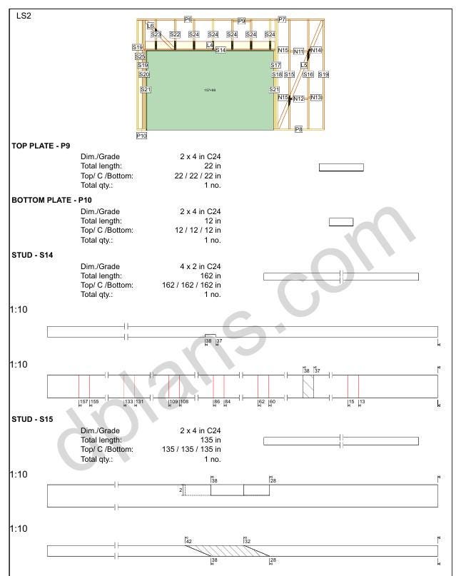19' 8" x 23' Garage Plans with 10' Height | Tall Ceiling Garage Blueprint PDF
