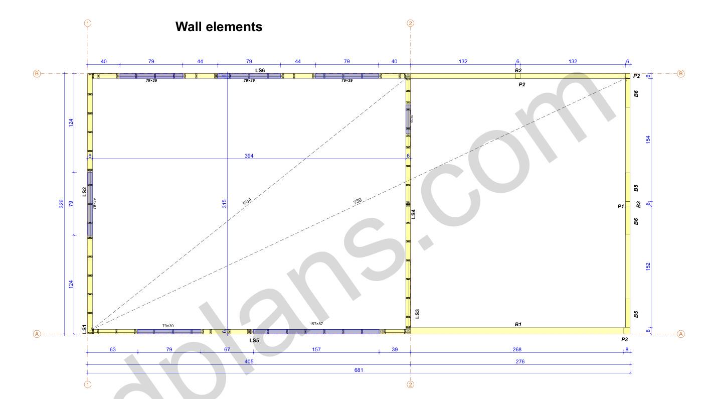 27' 2" x 56' 9" Garage with Carport Plans | Large Garage-Carport