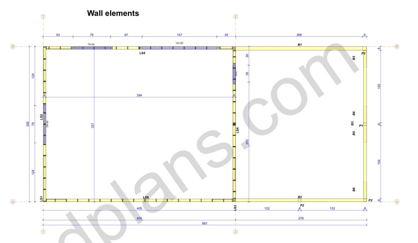 27' 2" x 56' 9" Garage with Carport Plans (Inverted)