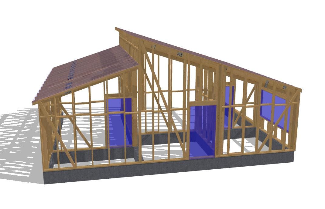 25' 11" x 32' 6" Dual Carport with Storage Plans | Double Carport Building Blueprint PDF
