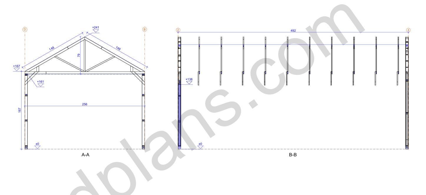21' 4" x 41' 0" Elevated Garage Plans with 13' Height