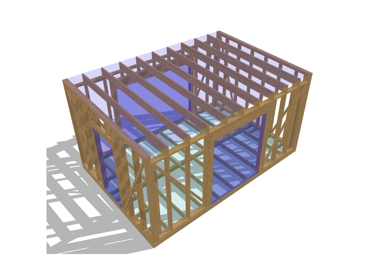 13' 1" x 19' 8" Cabin Storage Shed Plans | Small Shed Building Blueprint Download