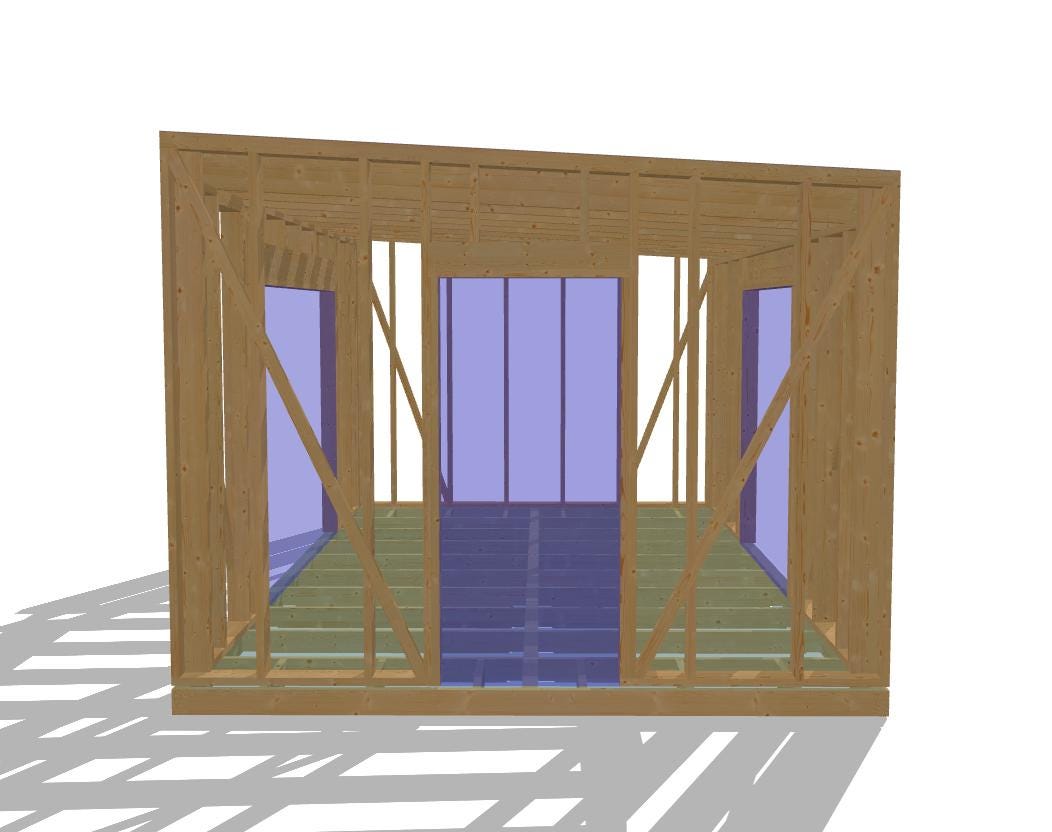 13' 1" x 19' 8" Pläne für Geräteschuppen-Hütte | Kleiner Schuppen Bauplan Download