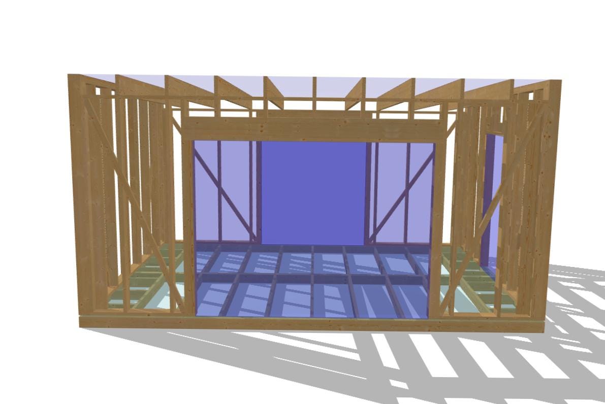 13' 1" x 19' 8" Pläne für Geräteschuppen-Hütte | Kleiner Schuppen Bauplan Download