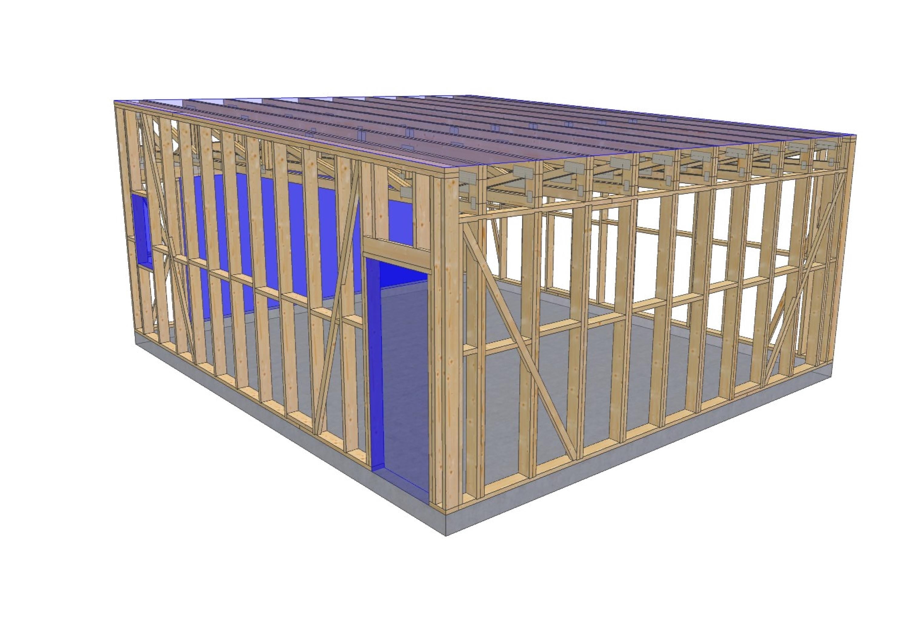 22' x 24' Timber Frame Garage With Roof Trusses