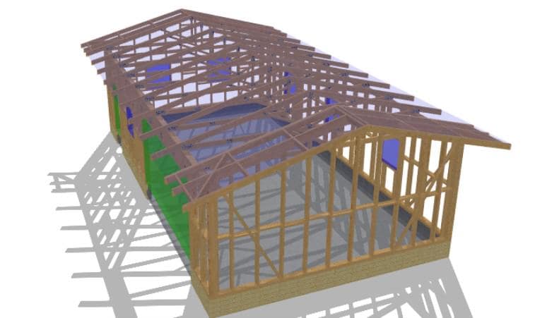 21' x 39' Large Garage Plans | Oversized Garage Blueprint with Roof Trusses