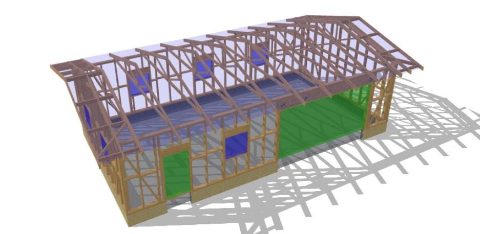 21' x 39' Large Garage Plans | Oversized Garage Blueprint with Roof Trusses