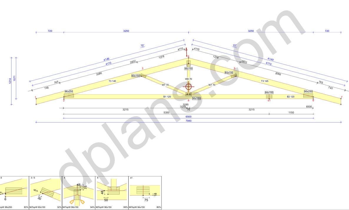 21' x 39' Large Garage Plans | Oversized Garage Blueprint with Roof Trusses