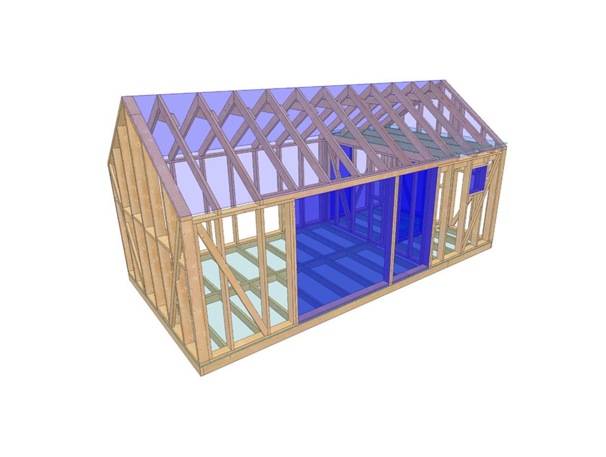12' x 23' Guest House with Loft Plans | Summer House Blueprint PDF
