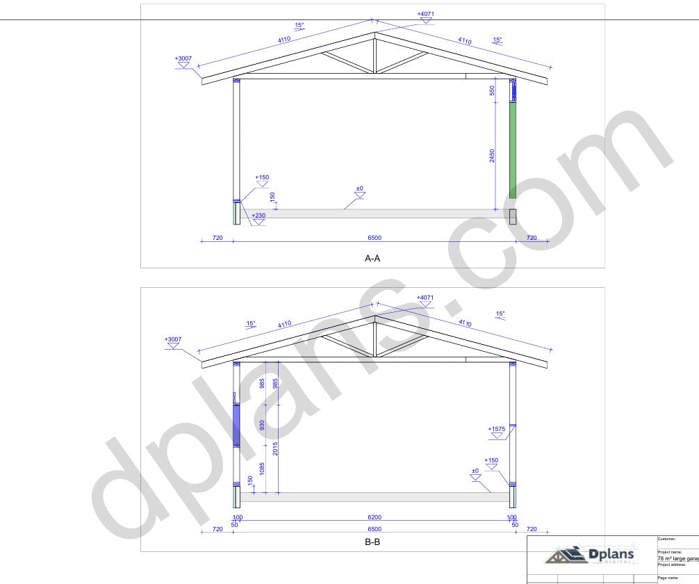 Garaje grande con estructura de madera - DP2023S468 