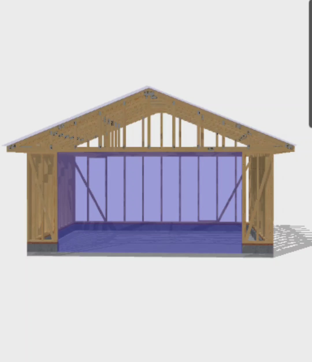 20' x 20' Timber-Frame Garage with Roof Trusses Plans