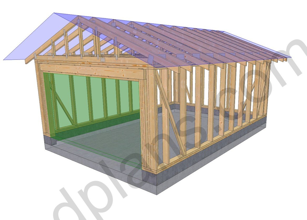20' 4" x 14' 5" Garage Plans | Medium Sized Garage