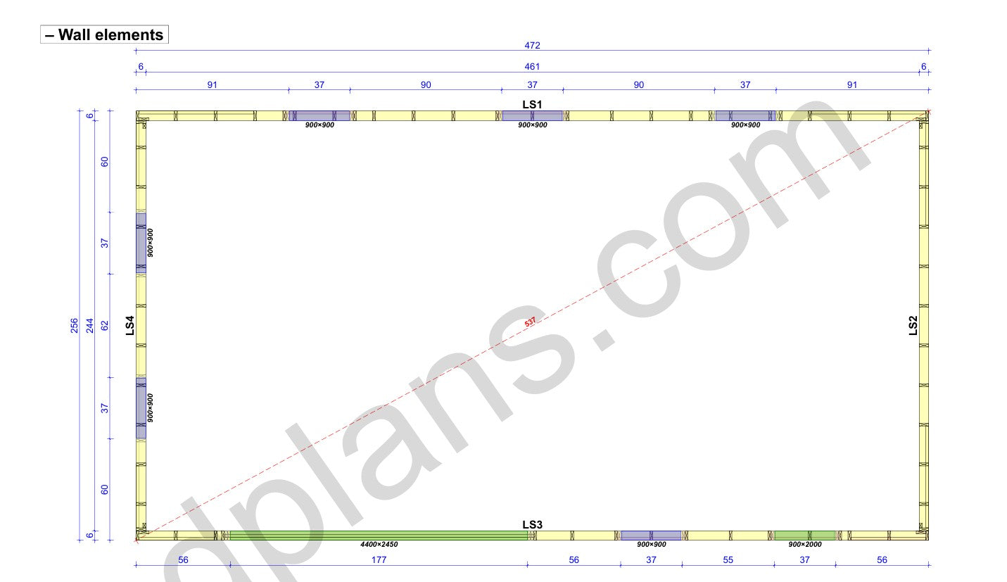 Garaje grande con estructura de madera - DP2023S468 