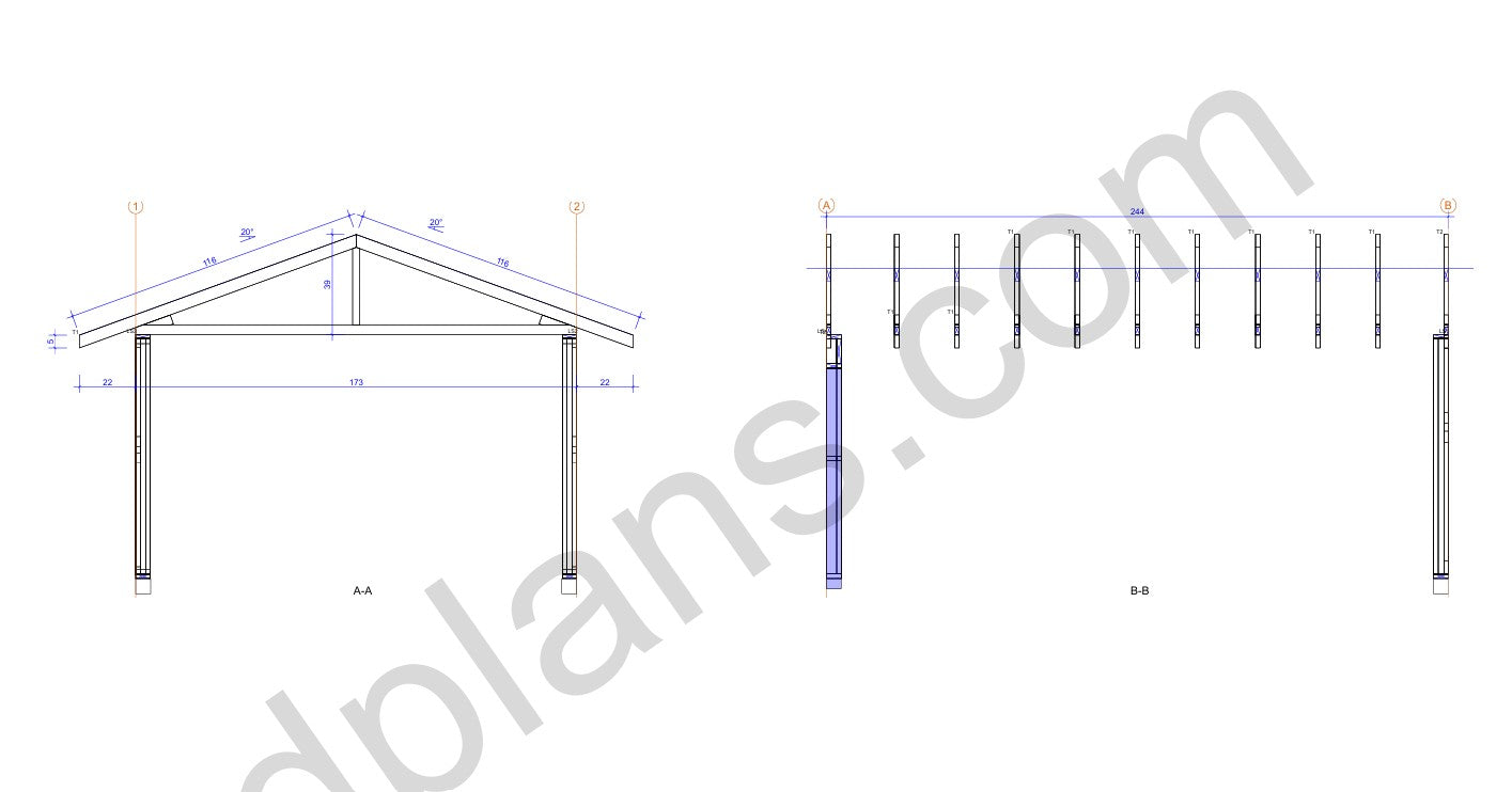 Timber-Frame Garage 27m² (291 sq ft) - DP2025P002
