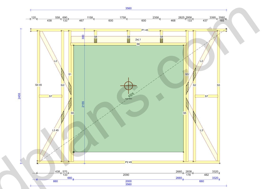 Garaje compacto con estructura de madera - DP2023S469 
