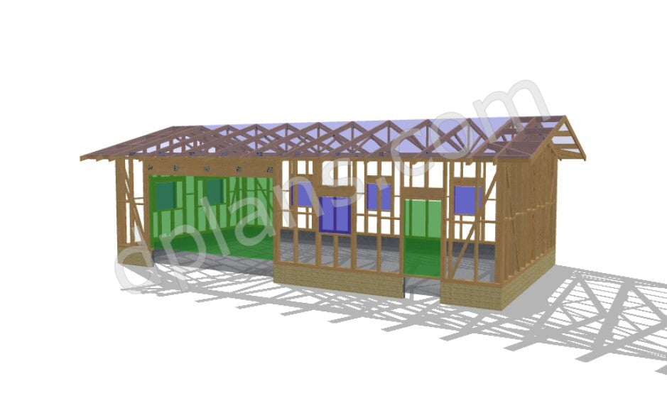 Garaje grande con estructura de madera - DP2023S468 