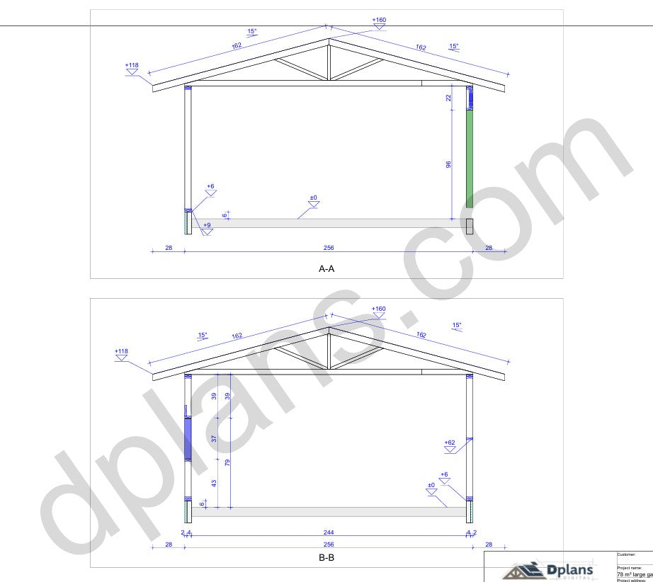 Garaje grande con estructura de madera - DP2023S468 